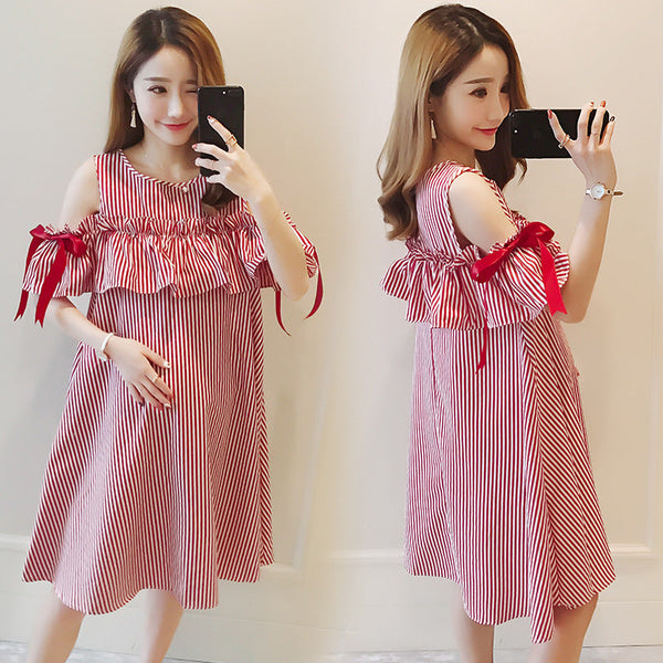 Women's Maternity Mid Length Summer Breastfeeding Dress