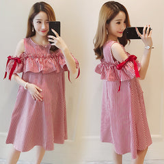 Women's Maternity Mid Length Summer Breastfeeding Dress