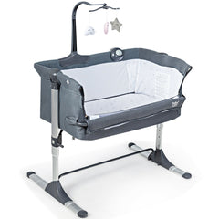 Height Adjustable Baby Side Crib Music Box Toys