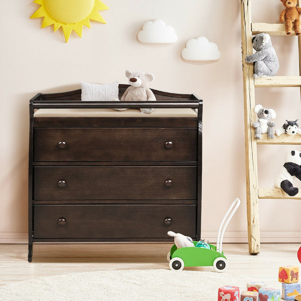 Baby Infant Changing Table Three Drawers Safety Belt