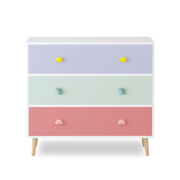 Three Drawer Storage Cabinet With Anti Tip Safety