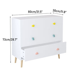 Three Drawer Storage Cabinet With Anti Tip Safety