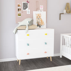 Three Drawer Storage Cabinet With Anti Tip Safety