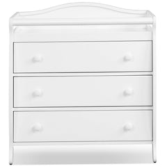White Baby Changing Table Three Drawers Safety Belt