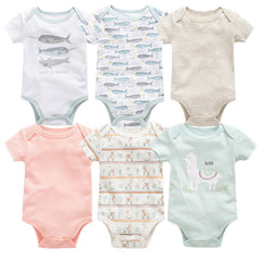 6-Piece Baby Jumpsuit Short Sleeve Newborn Clothing Set