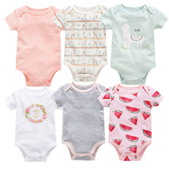 6-Piece Baby Jumpsuit Short Sleeve Newborn Clothing Set