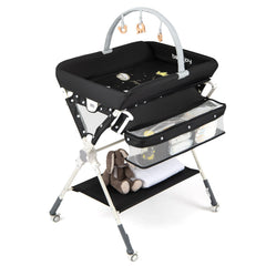 Foldable Baby Diaper Changing Table Storage Shelf Station