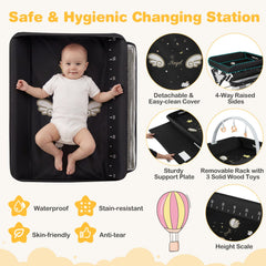 Foldable Baby Diaper Changing Table Storage Shelf Station