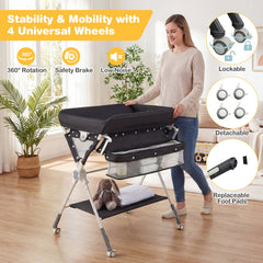 Foldable Baby Diaper Changing Table Storage Shelf Station