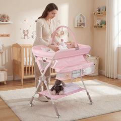 Foldable Baby Diaper Changing Table Storage Shelf Station