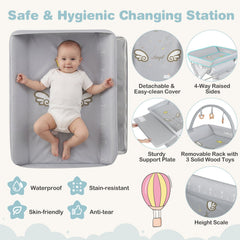 Foldable Baby Diaper Changing Table Storage Shelf Station