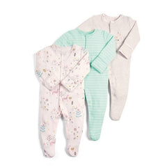 3-Piece Newborn Baby Floral Long Sleeve Romper Set