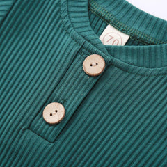 Newborn Baby Ribbed Long Sleeve Bodysuit Pants Set