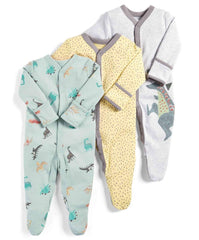 3-Piece Newborn Baby Floral Long Sleeve Romper Set