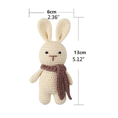 Wooden Crochet Bunny Rattle Toy.