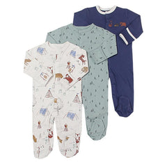 3-Piece Newborn Baby Floral Long Sleeve Romper Set
