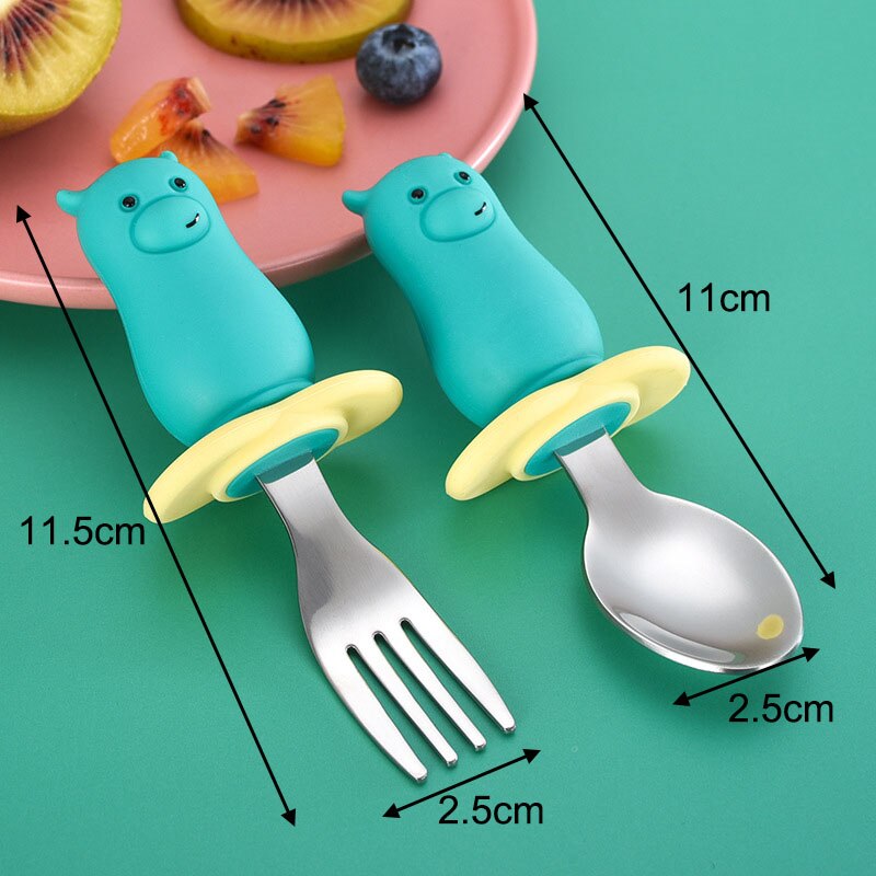 Fork spoon for infant feeding.