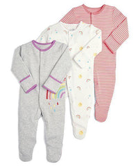 3-Piece Newborn Baby Floral Long Sleeve Romper Set