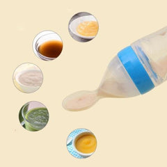 Silicone Baby Food Feeder Spoon Rice Cereal Bottle