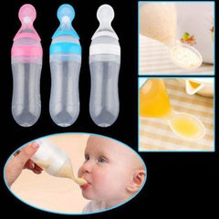 Silicone Baby Food Feeder Spoon Rice Cereal Bottle