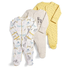 3-Piece Newborn Baby Floral Long Sleeve Romper Set