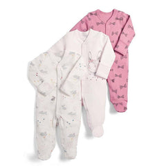 3-Piece Newborn Baby Floral Long Sleeve Romper Set