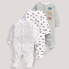3-Piece Newborn Baby Floral Long Sleeve Romper Set