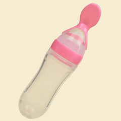 Silicone Baby Food Feeder Spoon Rice Cereal Bottle