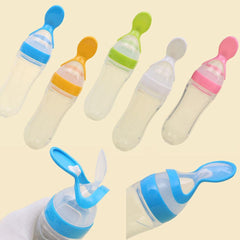Silicone Baby Food Feeder Spoon Rice Cereal Bottle