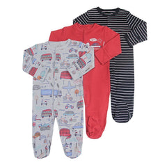3-Piece Newborn Baby Floral Long Sleeve Romper Set