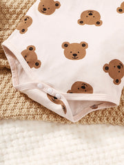 4-Piece Newborn Baby Boy Bear Romper Outfit Set