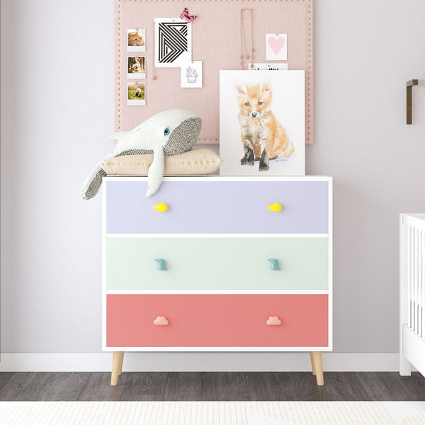 Three Drawer Storage Cabinet With Anti Tip Safety