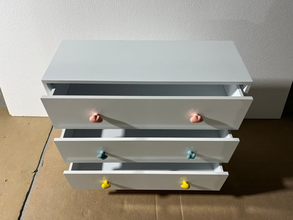 Kids Three Drawer Dresser Baby Bedroom Nightstand Storage
