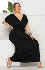 Women's Maternity Knit Short Sleeve V Neck Dress