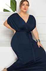 Women's Maternity Knit Short Sleeve V Neck Dress
