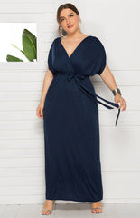 Women's Maternity Knit Short Sleeve V Neck Dress