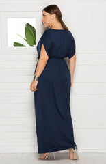 Women's Maternity Knit Short Sleeve V Neck Dress