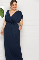 Women's Maternity Knit Short Sleeve V Neck Dress