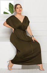 Women's Maternity Knit Short Sleeve V Neck Dress