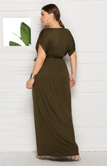 Women's Maternity Knit Short Sleeve V Neck Dress