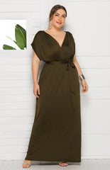 Women's Maternity Knit Short Sleeve V Neck Dress