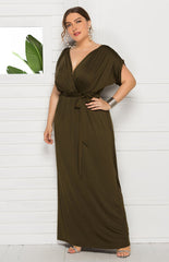 Women's Maternity Knit Short Sleeve V Neck Dress