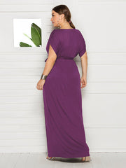 Women's Maternity Knit Short Sleeve V Neck Dress