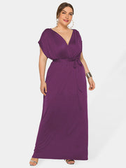 Women's Maternity Knit Short Sleeve V Neck Dress