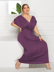 Women's Maternity Knit Short Sleeve V Neck Dress