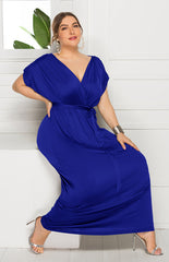 Women's Maternity Knit Short Sleeve V Neck Dress