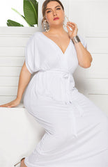 Women's Maternity Knit Short Sleeve V Neck Dress