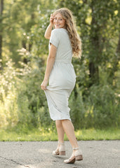Classic Women's Midi Dress Elegant 46 Inch