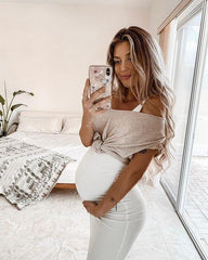 Women's Sleeveless Round Neck Maternity Pregnancy Dress
