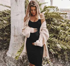 Women's Sleeveless Round Neck Maternity Pregnancy Dress